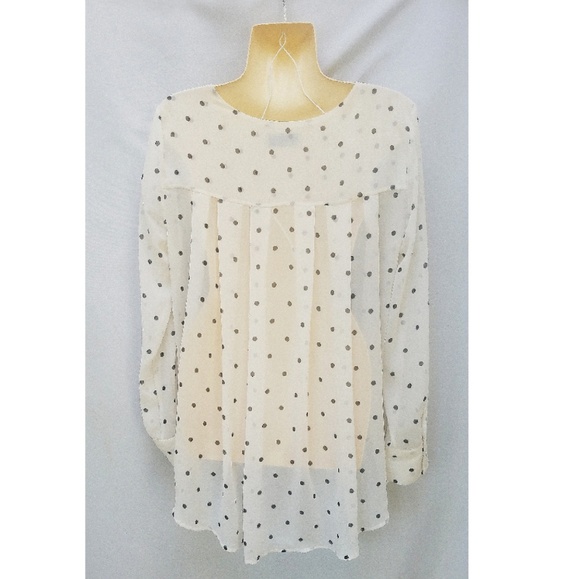 Be...Tween by YOOX White/Black Polka Dot Top M - Picture 5 of 7